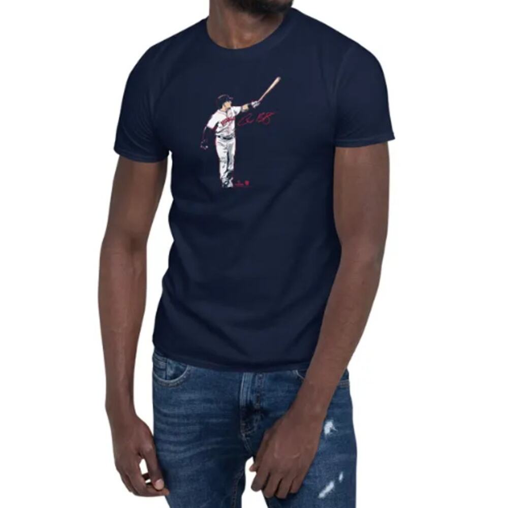 BREAKING T Alex Bregman  Superstar Pose Boston Baseball T-Shirt Medium Navy NWOT